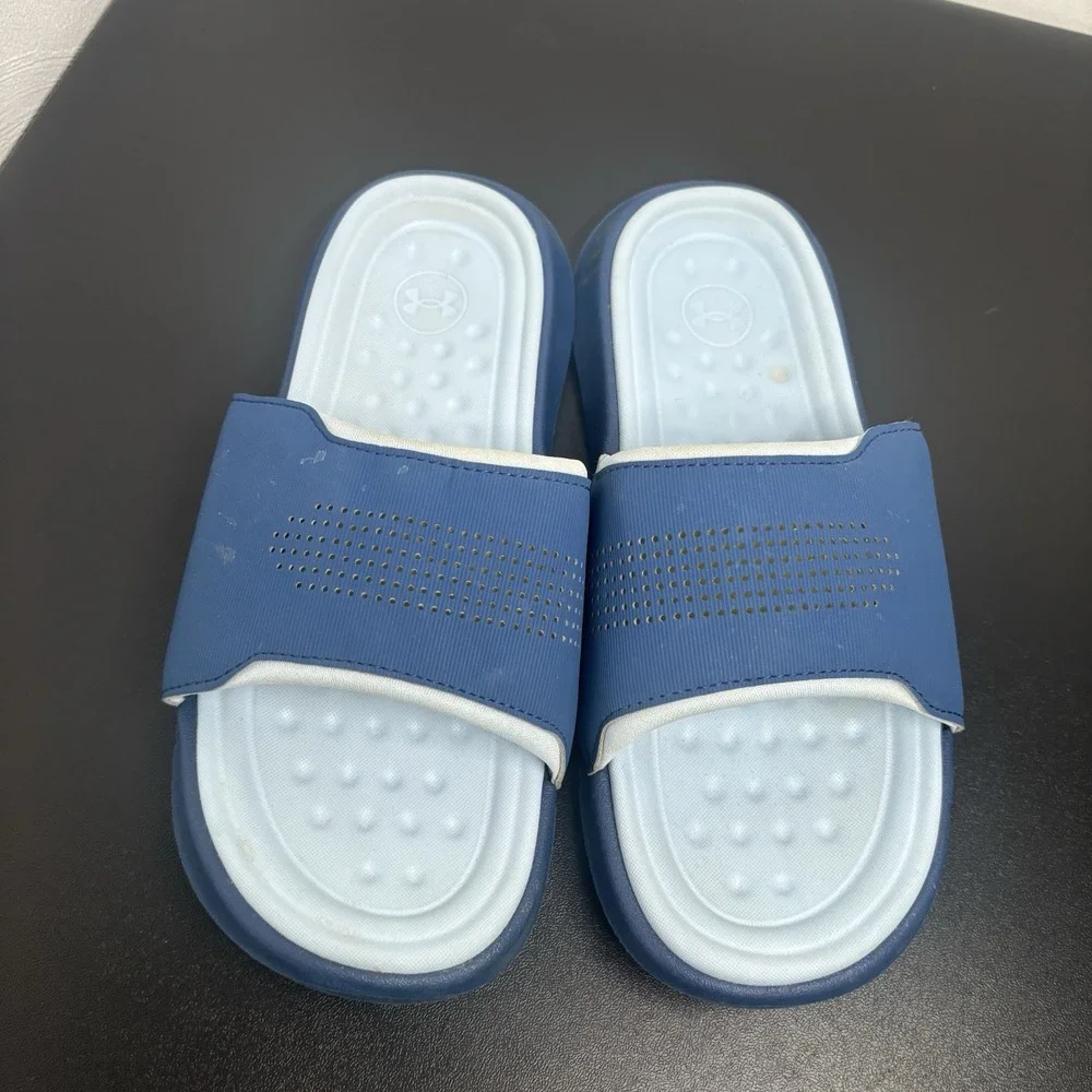 Under Armour Ansa Elevate Slide‎ Sandal Unisex Blue Deep Sea Sz M6/W7.5 Slip On